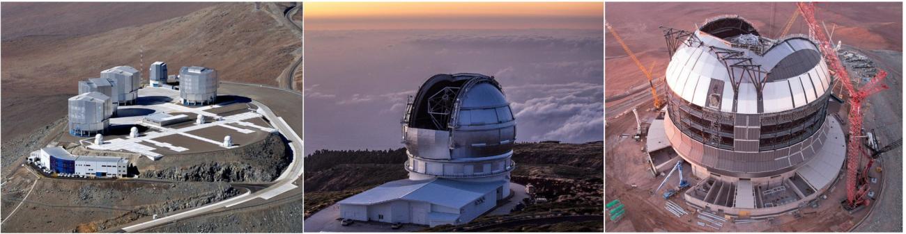 VLT-VLTI, GTC and ELTtelescopes